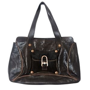 Petusco Bronzed Green Leather Handbag Petusco Dark Green Purse